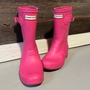 Hunter Pink Kids Rain Boots